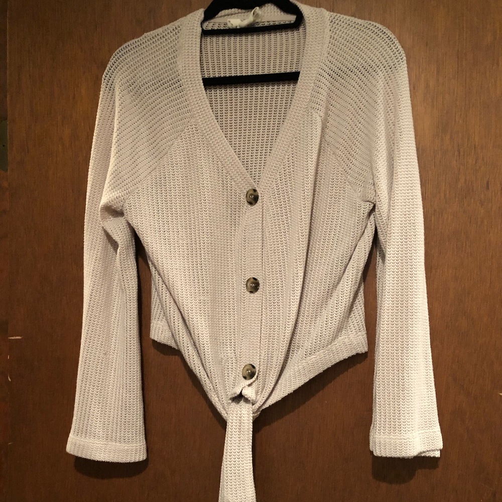 Tan tie front shirt